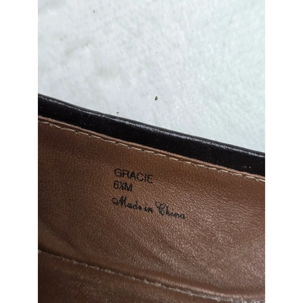 Donald J Pliner Tiger Print Ballet Flats Leather‎ Knot Detail Brown Black 6.5
